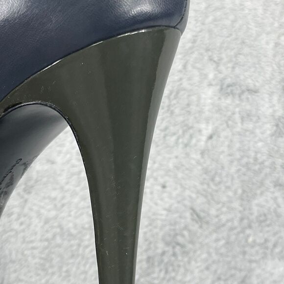 Gianfranco Ferre Pump Heels Shoes Navy Green Women's Size 39 US 9 Leather - Picture 15 of 16